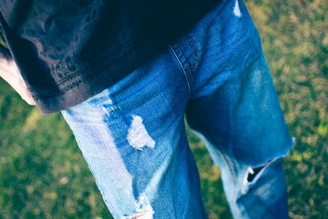 Grass stains on jeans